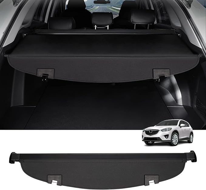 Powerty Cargo Cover for 2013-2016 Mazda CX-5 Trunk Security Cover Retractable Shielding Shade CX5 Accessories Rear Trunk Cover No Gap
