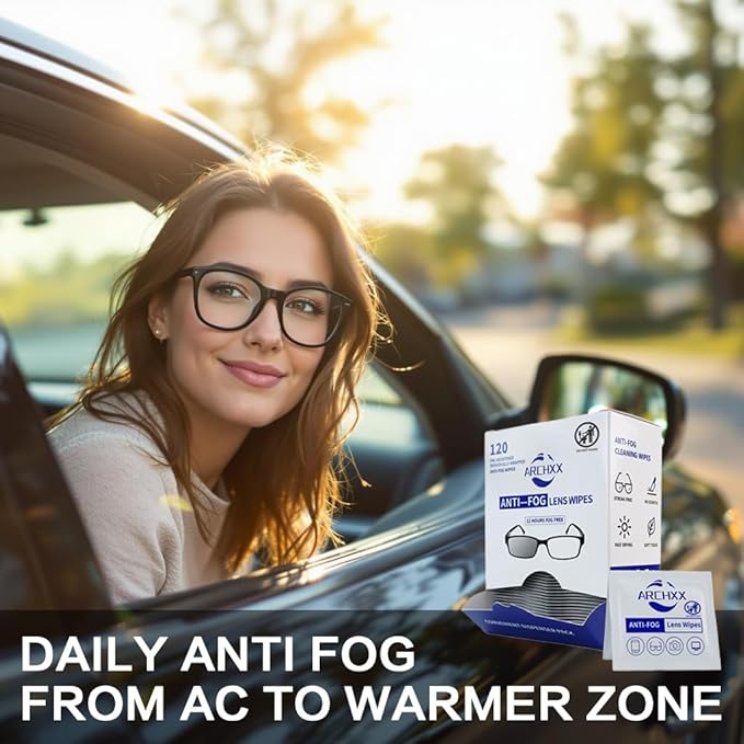 ARCHXX Anti Fog Wipes for Glasses, 240 Count,Pre-Moistened Cleaning Wipes, Lens Cleaner Wipe for Eyeglasses,Sunglasses,Goggles,Screen,Phone,Individually Wrapped Eye Glasses Cleaner