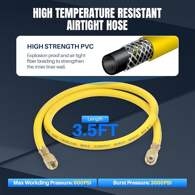 AC Flush Kit Home A/C Flush Tool Automotive A/C Flush Kit House AC Flushing Kit 1L Stainless Steel Bottle R134A R12 R22 R404 R410A Air Conditioner System Flush Canister Kit Clean Tool Set