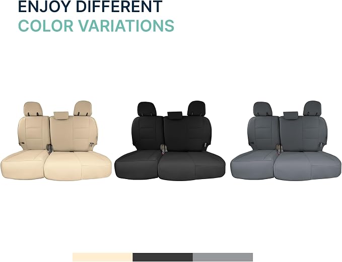 FH Group Custom Fit Car Seat Covers Specifically Made for 2011-2020 Toyota Sienna 7 Passenger, Car Seat Cover 3rd Row, Automotive Seat Covers in Solid Beige Faux Leather, Waterproof and Washable