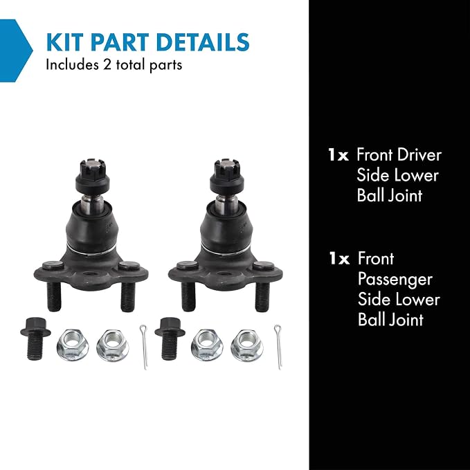 TRQ Front Lower Ball Joint Set Driver and Passenger Side 2 Pieces Compatible with 2019-2023 Toyota RAV4 2023 Toyota bZ4X