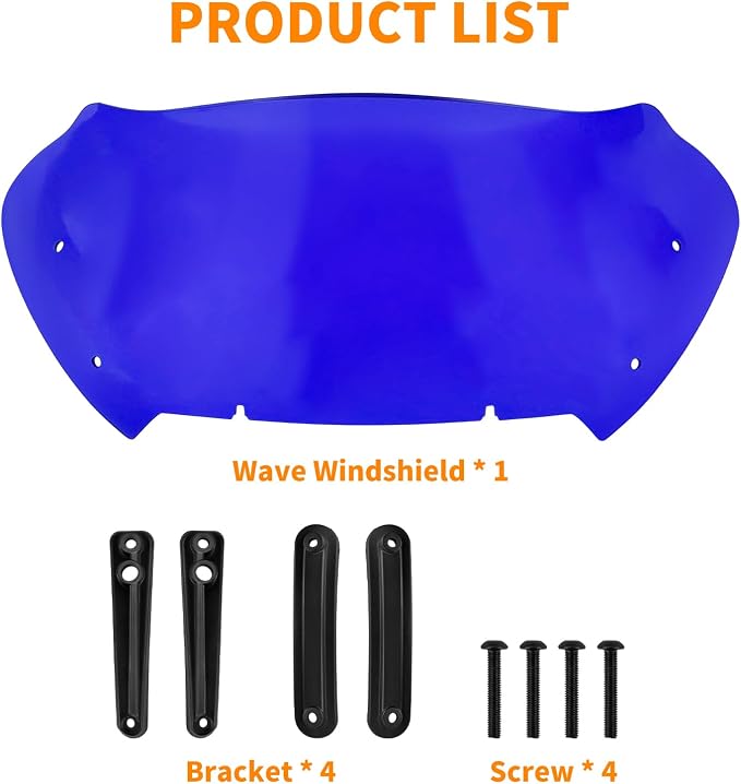 10" Windshield Windscreen Wind Splitter Fit For Harley Road Glide 2023.5-2026 Blue