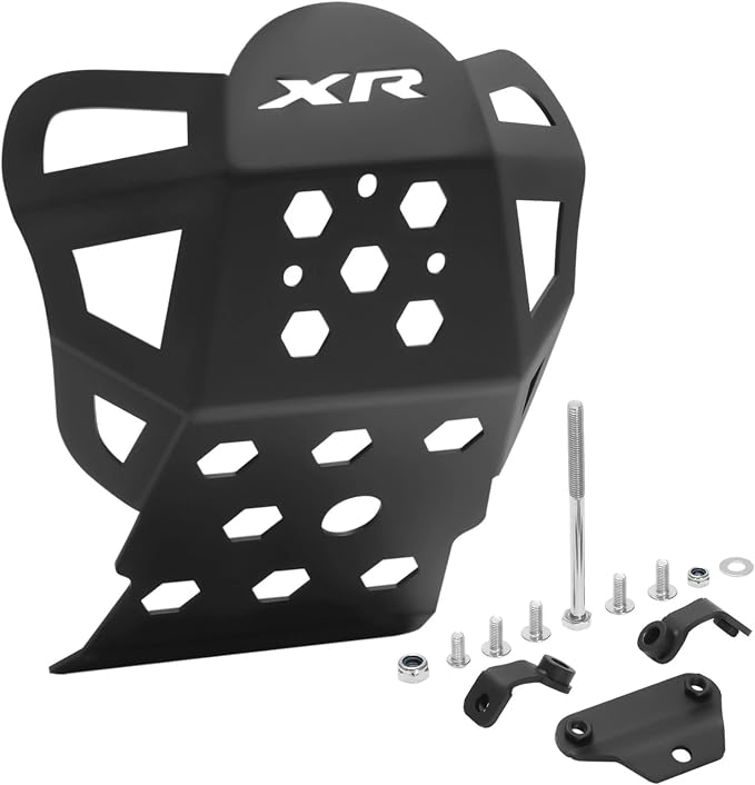 XR150L Skid Plate - Front Engine Bash Cover Guard Compatible with 2023~2025 XR125L XR150L - Skidplate Thickness Enhancement with Engine Heat Dissipation Holes (Black)