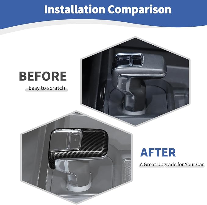 for Silverado Center Console Gear Shift Panel Trim Cover Fit for Chevy Silverado 2022+ Black Carbon Fiber Interior Accessories 4pcs