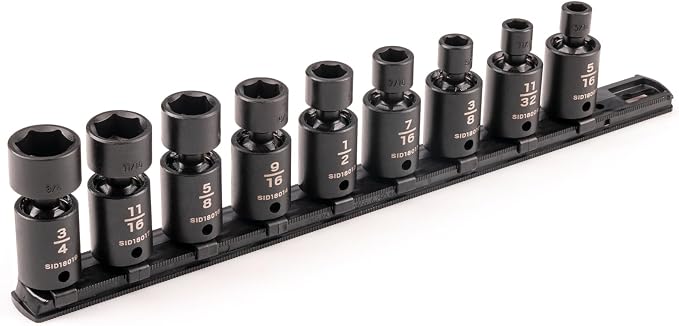 TEKTON 3/8 Inch Drive Universal Joint Impact Socket Set, 9-Piece | SID97100