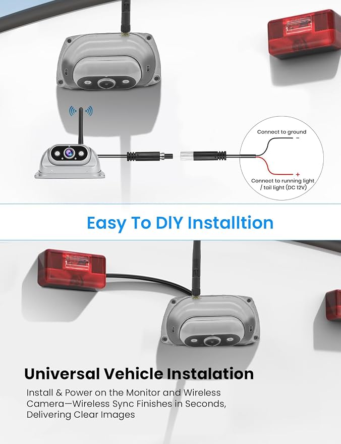 RV Wireless Backup Cameras System with 10.26" 1080P HD IPS Touch Screen-No Delay,IP69K Waterproof, Super Night,Wide Split Screen 2-Channel for Safe Reversing for RV,Trailer,Camper,5th Wheel,Truck