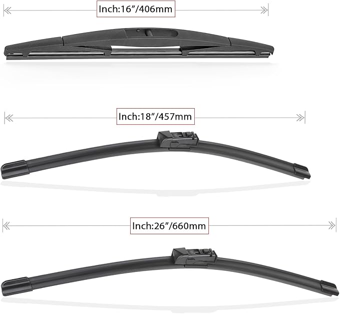 Windshield Wiper Blades Replacement for Subaru Outback 2020 2021 2022 2023 2024 Original Factory Quality Front Rear Wipers Blade Set for My Car - 26" 18" 16" (Pack of 3)