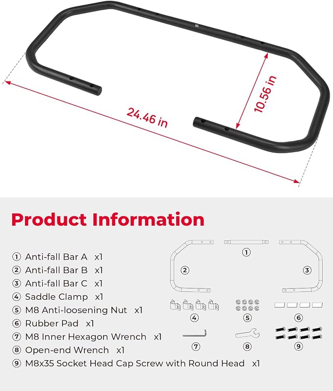 KEMIMOTO Motorcycle Engine Guard Crash Bar Compatible with Trail 125 CT125 Hunter Cub 125 2020 2021 2022 2023 2024 2025 2026 Bumper Protector