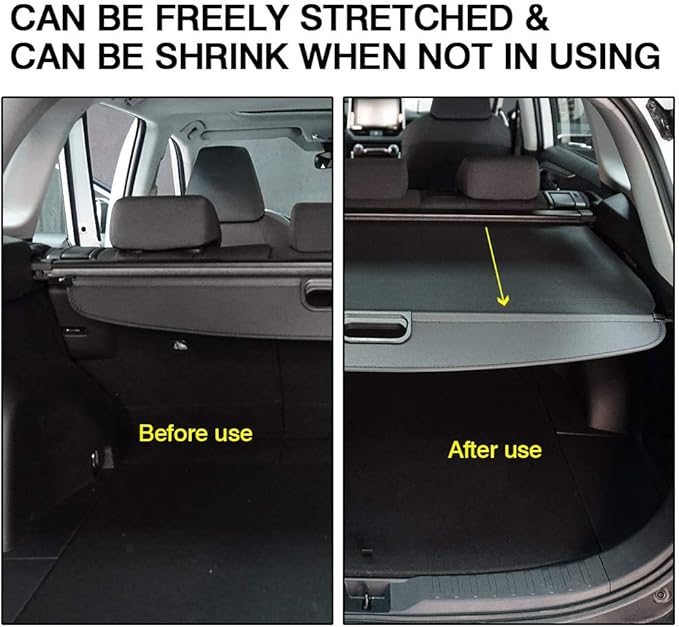 Powerty Retractable Cargo Cover for 2015-2020 Buick Envision, Canvas Texture Trunk Cover Privacy Screen Rear Security Shade for Envision Accessories