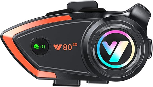 Motorcycle Helmet Bluetooth Headset 500meters 2 Riders Bluetooth Helmet Intercom Headset with CVC Noise Sound Quality Speakers Communication Systems Motorcycle Riding/Snowmobile/Cycling/Sports