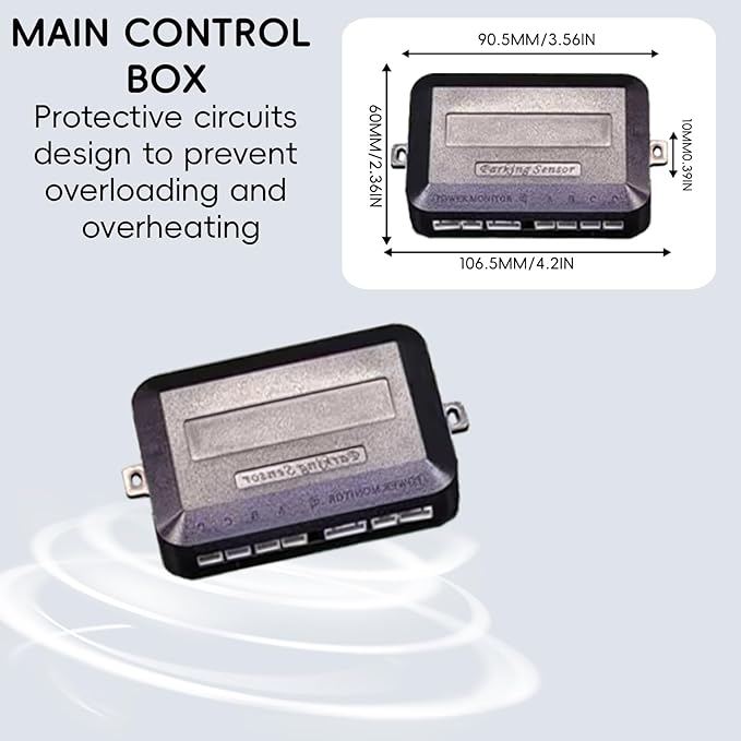LCD Parking Sensor Kit - Displays Data on Original Screen, Easy Rear Installation, Compatible with All Camera Formats (AHD, CVBS), 18 Probe Colors to Match Any Vehicle（Silver）