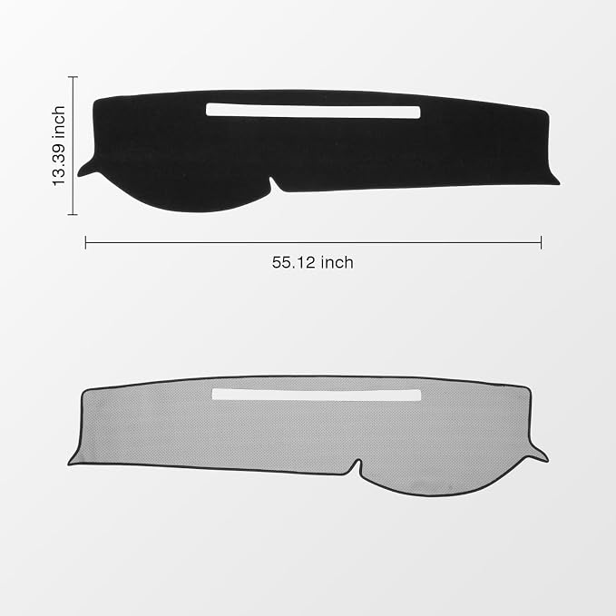 KUST Black Dash Cover for Toyota Tacoma 2005-2015 Pickup Non-Slip Dashboard Cover Polyester Center Console Dash Cover Interior Accessories for Tacoma Windshield Sunshade No Glare