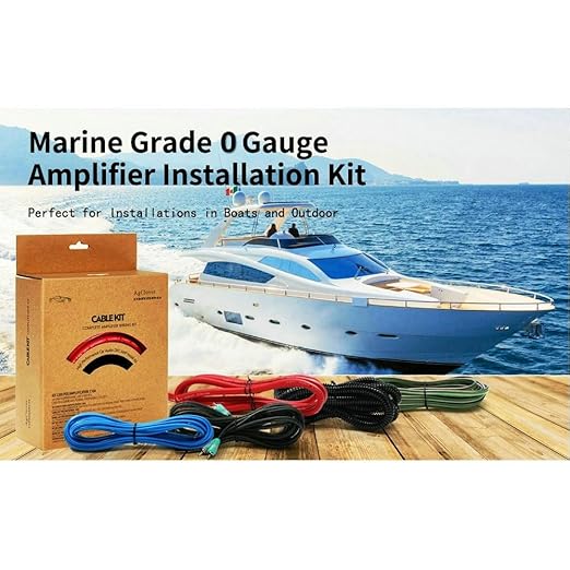 1/0 Gauge Amplifier Wiring Kit, Power Handling Complete Amplifier Wire Kit for High-Performance Car Audio Maximum Sound Quality and Power Efficiency to Your Radio, Subwoofers and Speakers AGAK0