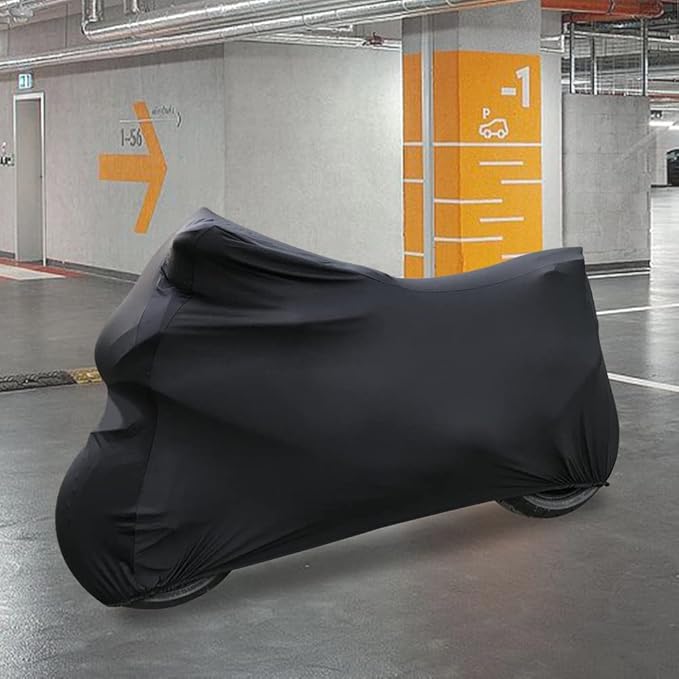 Indoor Motorcycle Cover Soft Stretch Dustproof Cover Compatible with All Motor, 116 inches