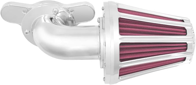 Air Cleaner Filter 90° Forward-Facing Intake Kit CNC Fit for Harley Touring Softail Dyna Sportster XL (Chrome Housing Red Element, A For Sportster XL 04-22)