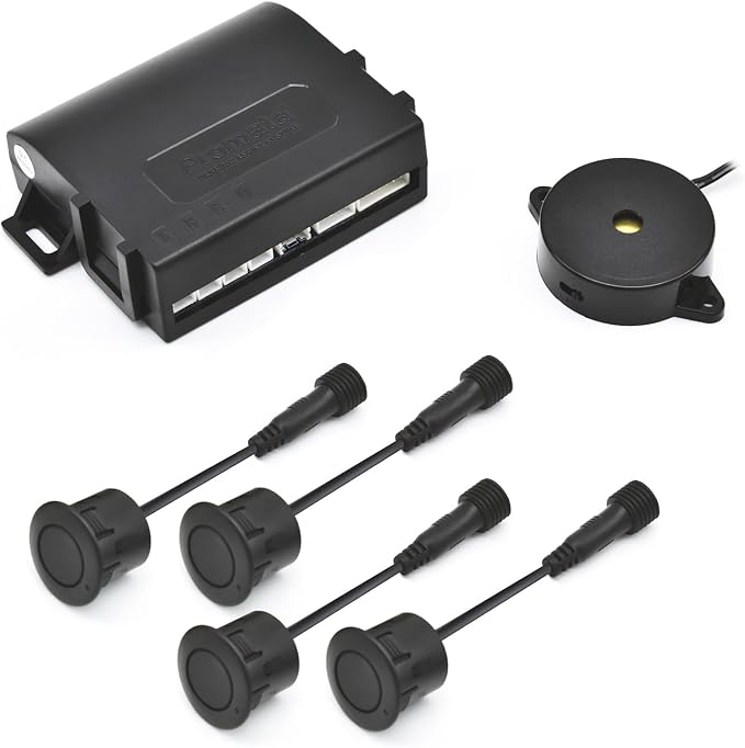 Promata PS01 Car Front Parking Sensor Kit with Buzzer,4 58KHz OE Standard Sensors,Radio Mute & Bull-bar Recognition Function,Detection Distance(13~39 inch)