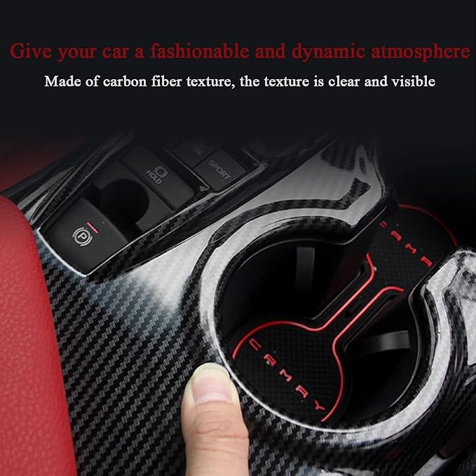 Rifoda for 2018 2019 2020 2021 2022 Toyota Camry ABS Accessories Center Console Gear Shift Panel Cover Fit for Carmy LE SE TRD SE-Nightshade Editon Interior Trims Carbon Fibre