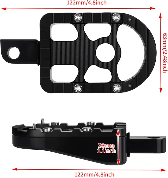Motorcycle Floorboards Passenger Footboards Wide Foot Pegs Board Pedal Compatible with Touring Electra Road Street Glide Softail Road King Black Edge