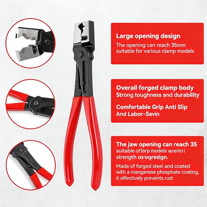 Automotive Electrical Disconnect Pliers Kit 5pc Fuel Line Tool Set Hose Clamp 60° Angled Connector Separator Trim Clip Removal Tools Plug Release & Wire Terminal Remover for Auto Repair