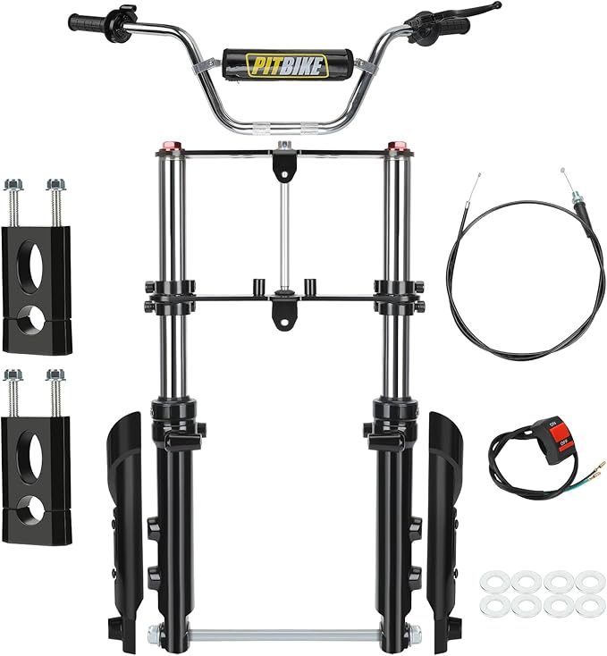 Mini Bike Front Suspension Fork Kit Compatible with Monster Mega Moto 80cc 105cc Motovox MBX10 MBX11 Coleman CT100U Baja GMB100 TrailMaster Storm 200 Parts 7/8 Handlebar