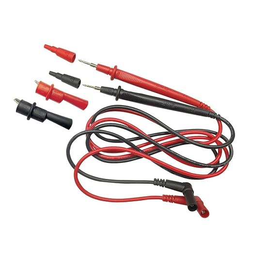 Klein Tools MM450 Multimeter, Slim Digital Meter, Auto-Ranging TRMS, 600V AC/DC Voltage, Current, Resistance, Temp, Frequency, Continuity & 69410 Replacement Test Lead Set, Right Angle