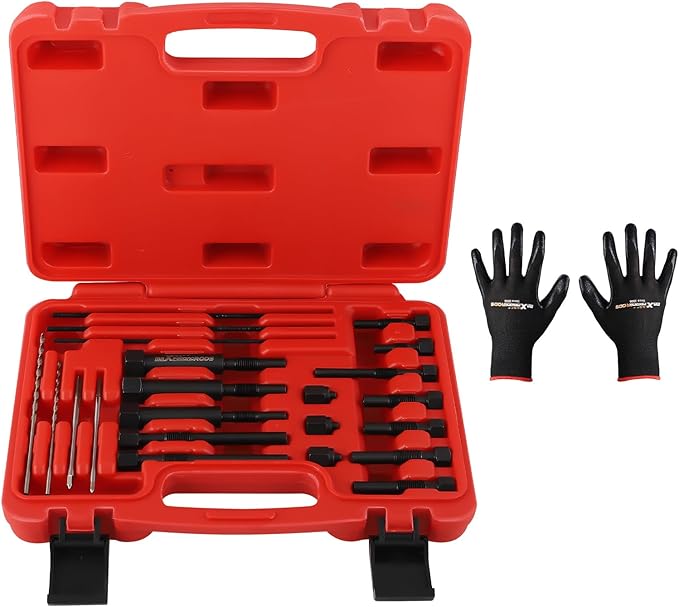 maXpeedingrods 22PCS Glow Plug Removal Tool Kit, High Hardness Fuel Glow Plug Extractor Kit, Glow Plug Electrodes Removing Tool for M8 M10 Glow Plug, with Carry Case