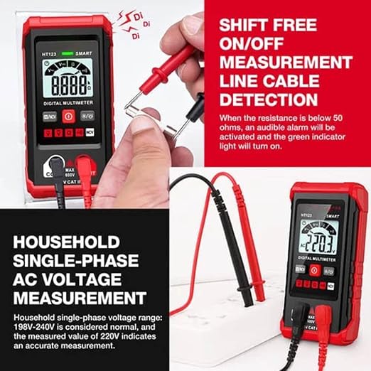 Ht Automatic Digital Multimeter,Tm-510 4000 Counts Smart Digital Multimeter,Digital Display Intelligent Multimeter,Voltage Tester with Non-Contact Voltage Function (2 PCS)