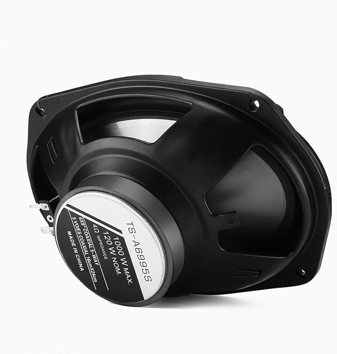 6 x 9 5-Way Car Coaxial Audio Speakers (Pair), 1000W Peak 4 Ohm Vehicle Coaxial Speaker W/PEI Dome Tweeters, Universal Car Stereo Speaker, Coaxial Tweeter Speaker Replacement
