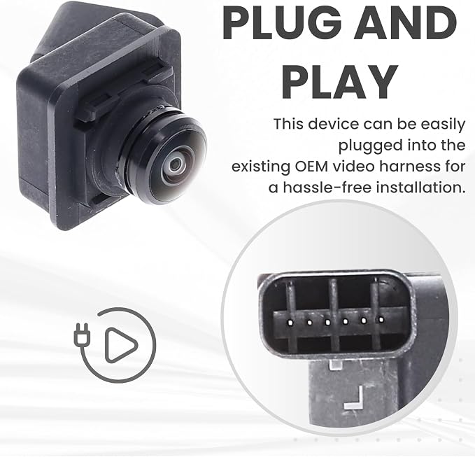 Left Side View Backup Camera Replaces for 2015-2020 Ford F150 Extended Cab/Crew Cab | 2017-2020 Ford F150 Raptor | 2016-2018 Lincoln MKX | 2019-2021 Lincoln Nautilus OE Part # FL3Z19G490AA-L