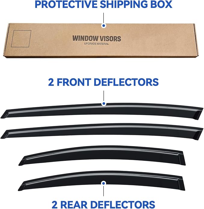 Window Visors Rain Guards for 2023 2024 2025 2026 Toyota Prius & Prius Prime, Out-Channel Window Vent Wind Deflectors Visors Shades