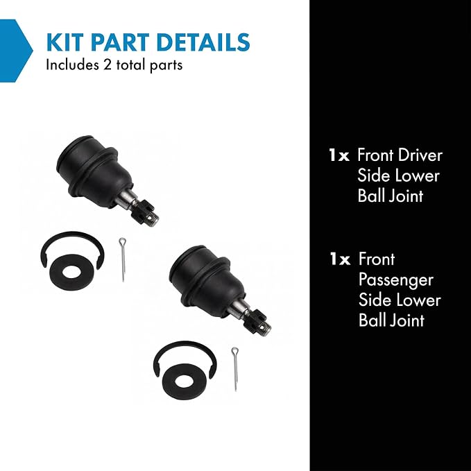 TRQ Front Lower Driver and Passenger Side Ball Joint Set Compatible with 2014-2023 Jeep Cherokee