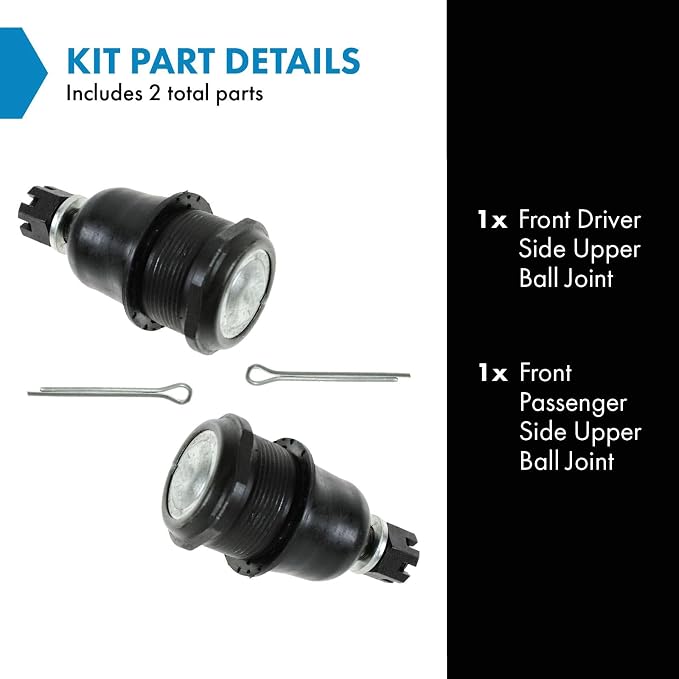 TRQ Front Upper Ball Joint Set Compatible with 57-78 Chrysler Imperial New Yorker 300 71-03 Dodge B Van D Pickup Dakota Ram Van Ramcharger 74-83 Plymouth Fury Gran Fury Trailduster PB Voyager