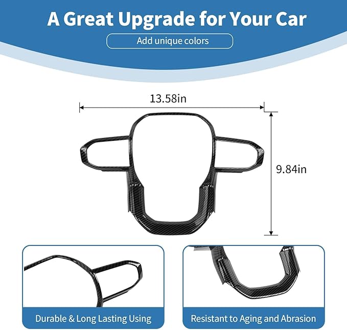 for Colorado Carbon Fiber Steering Wheel Trim Decal for 2023+ Chevy Colorado/2023+ GMC Canyon 2024+Yukon 2025+Terrain ABS Interior Accessories 1pc