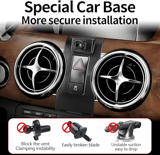 Car Magnetic Phone Mount for Mercedes Benz GLK-Class 2013 2014 2015 GLK350 GLK250 Auto Interior Accessories Best Cellphone Holder Fast 15W Wireless Charger Cell Phones Charging Screen Stand