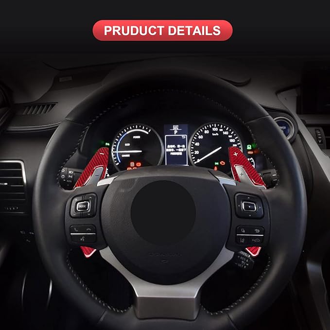 Steering Wheel Accessories Shift Paddle Shifter Extension Carbon Fiber Trim Cover Compatible with Lexus is XE30 IS300h AVE30 NX 300h AZ10 NX RC 350 XC10 RC 300h F Sport