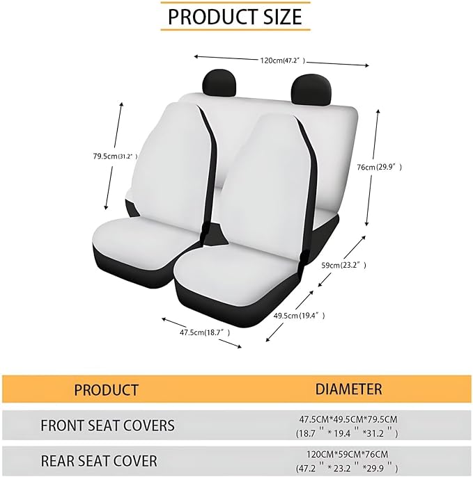 Cool Wolf Lightning Print Car Interior Accessories Set of 8, Car Seat Covers with Auto Steering Wheel Cover, Center Console Pad, Seat Belt Covers, Automotive Decorations