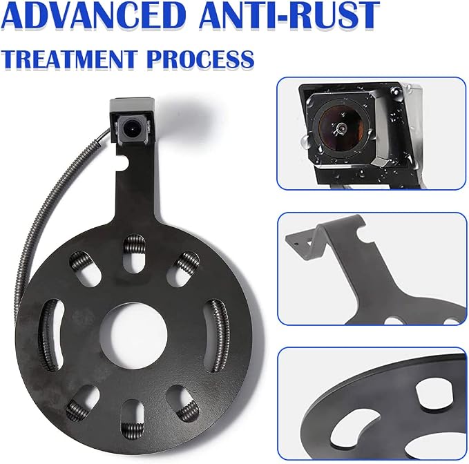 Car Backup Camera Reverse Rear View Spare Tire Mount Camera Kit Compatible with Jeep Wrangler JK 2007-2018 W/Wire Adapter Waterproof Wide Angle Guidelines