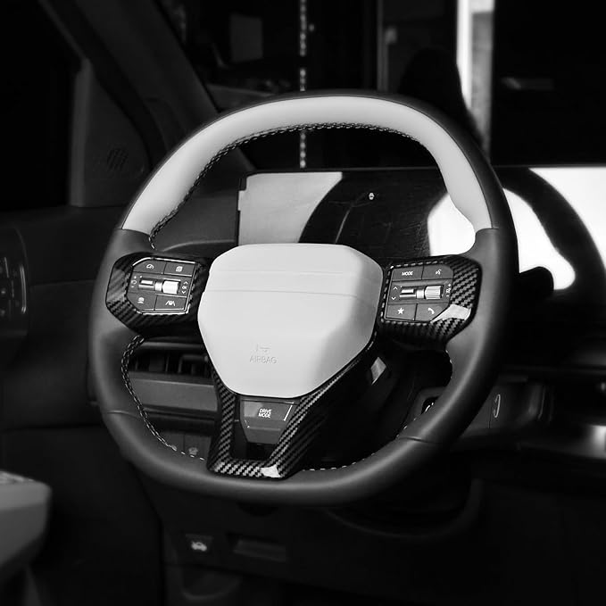 YOUTOOCAR 3PCS Steering Wheel Button Frame Cover Compatible with Kia K4 GT-Line 2025, Kia EV6 GT 2025, Kia EV3 2026, Kia Sportage GT-Line 2026 Accessories (Carbon Fiber Pattern)