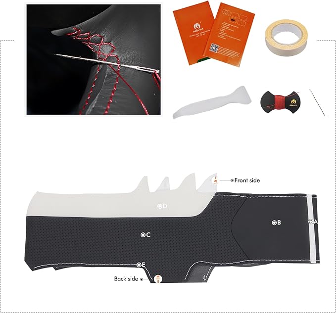 MEWANT Hand Stitch Steering Wheel Cover for Tesla Model Y 2023 Model 3 2023 DIY Steering Wheel Wrap Interior Accessory