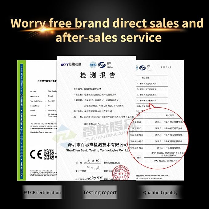 Blind Spot Monitoring System, 77 GHz Millimeter Wave Radar 12V Universal Car Truck Blind Spot Detection System, Sensitive Radar Sensors Blind Area Detection System