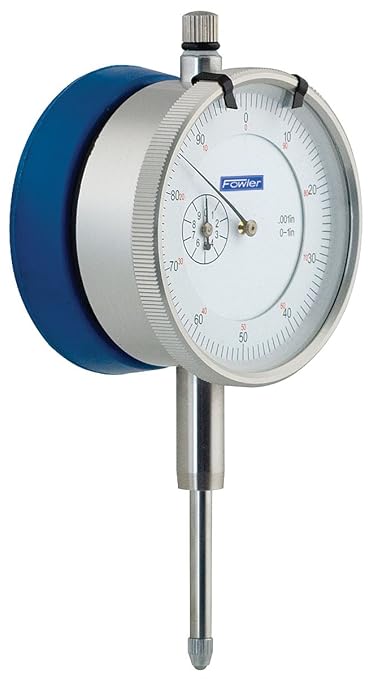 Fowler 52-520-485-0 Dial Indicator with Magnetic Back, 1" Travel, White Dial