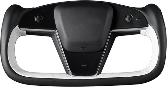 MEWANT Hand Stitched Tesla Model S Yoke Real Leather Steering Wheel Cover Wrap for Tesla Model S 2021-2023 / Model X 2021-2023 Tesla Yoke Steering Wheel Accessories(3D Style)