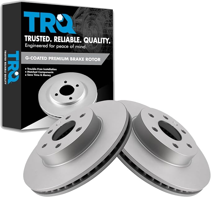 TRQ Front Brake Rotor Set G Coated Vented Compatible with 2015-2020 Chevrolet Colorado 2015-2020 GMC Canyon