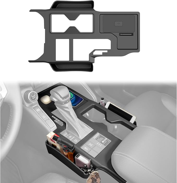 Black Center Console Organizer Compatible with Toyota Land Cruiser 250 Prado J250 Lc250 2024 2025 Accessories Black Organizer Interior Silicone Seat Gap Storage Box（NOT for 1958）