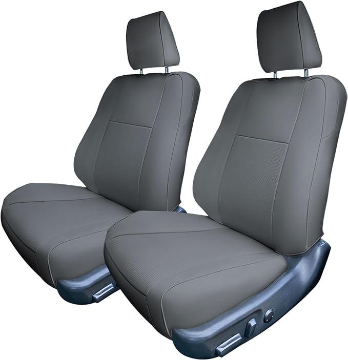 FH Group Custom Fit Seat Covers Specifically Made for 2012-2017 Toyota Camry LE | SE | XSE | XLE - Faux Leather, Waterproof Car Seat Cover, Front Set Solid Gray