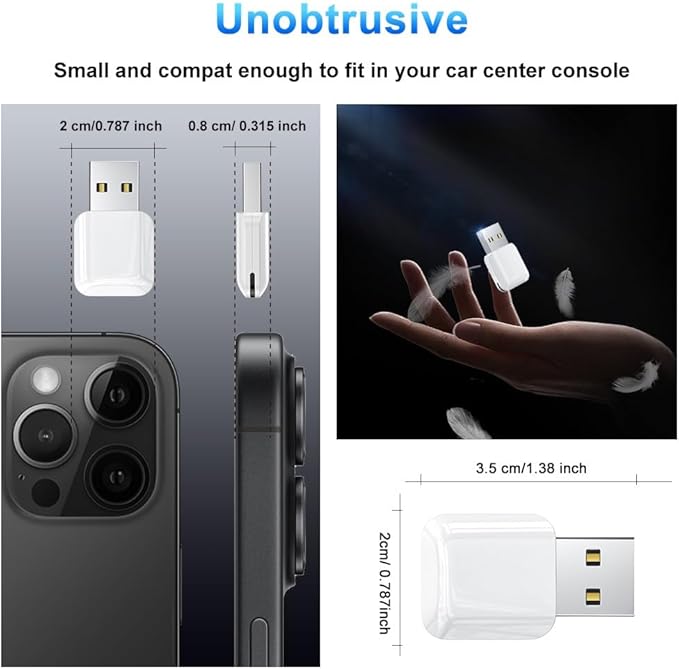 New Smart Wireless CarPlay Adapter for Apple iPhone – Slim & Super Small USB Dongle, Converts Wired CarPlay to Wireless, Stable Connection, Compatible with OEM Wired CarPlay Vehicles & iOS 10+ (White)