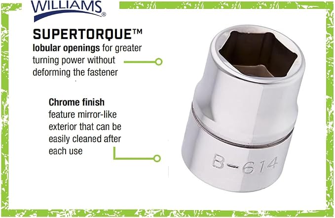 Williams B-614 7/16-Inch Shallow 6 Point Socket
