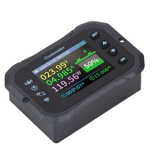 Battery Monitor Remote Control with 2.4 Inch Screen, 10-100V 400A Coulomb Meter for RV, Worldwide Remote Connection via APP, RV Battery Monitor