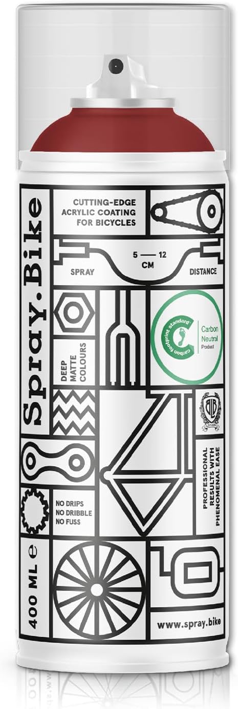 Spray.Bike Spray Paint | Designed Mainly for Bicycles | Multi-Use Acrylic Spray Paint for Metal, Plastic | High Coverage Bike Paint, 400ml, Redbridge