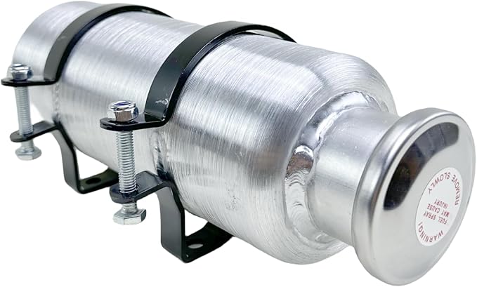 JSD 0.48 Gallon 4” x 10" Aluminum Vertical Small Gas Tank Fuel Cell Tank 1/4" NPT Outlet